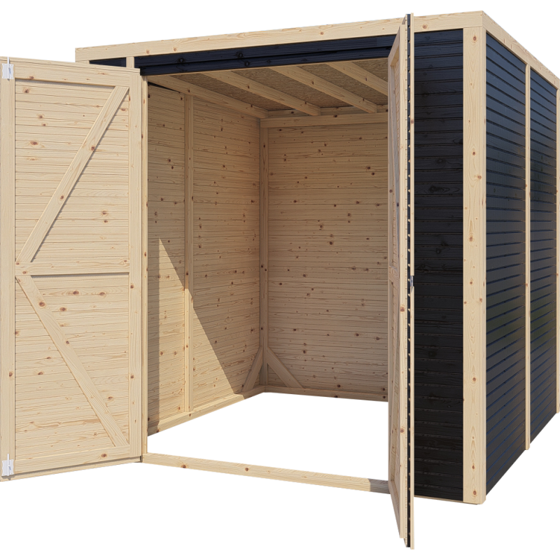 Abri de jardin en bois noir 4,2m² - Fineline 3 - Bertilo