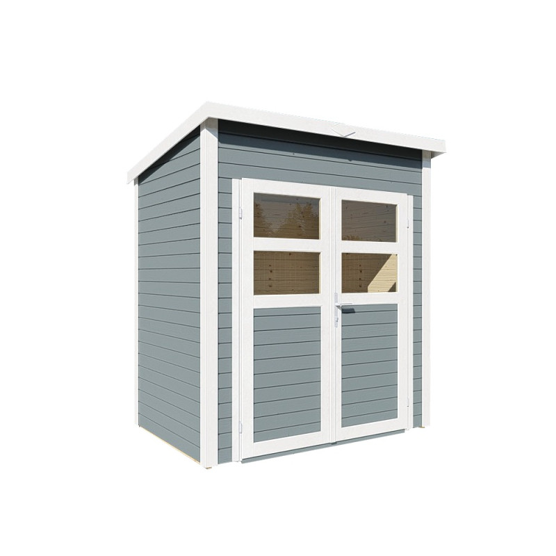 Abri de jardin en bois gris 2,2m² - Felix 1 - avec plancher - Bertilo
