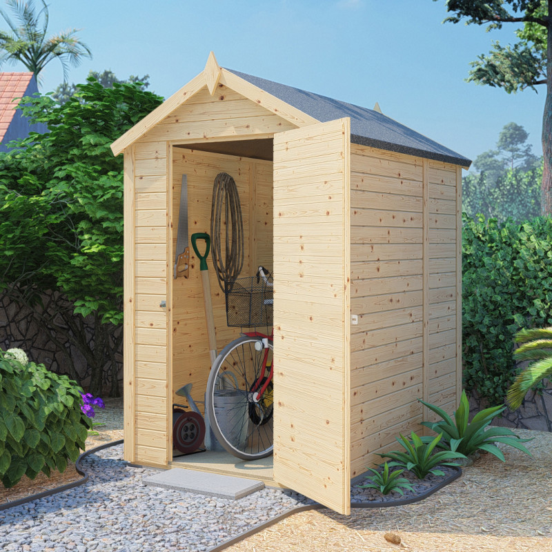 Abri de jardin en bois brut 2,2m² - Medium - avec plancher - Bertilo