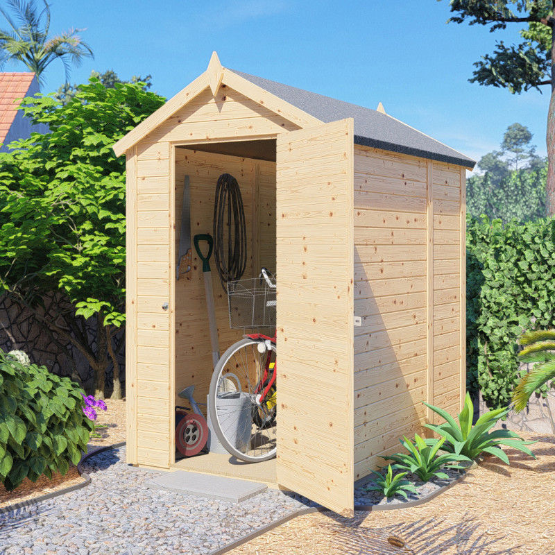 Abri de jardin en bois brut 2,2m² - Medium - avec plancher - Bertilo